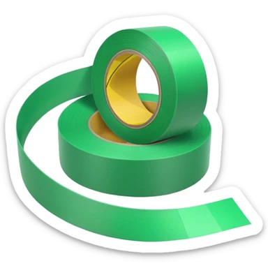 make light Green wide tape rolling on the floor sticker