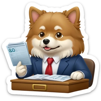 Finnish lapphund doing taxes  sticker