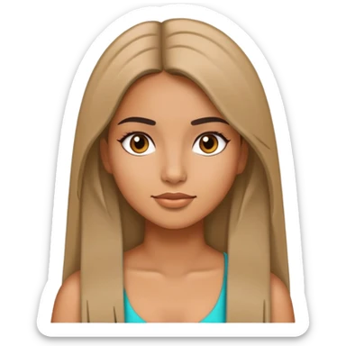 Latina girl with straight hair sticker