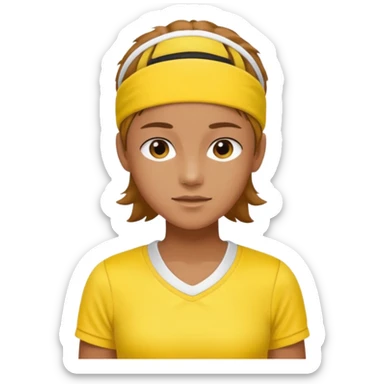 tennisplayer with sweatband, yellow color sticker