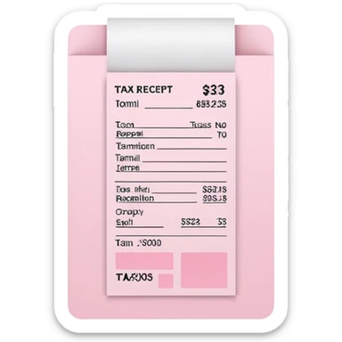 Pale Pink Tax receipt Printer sticker