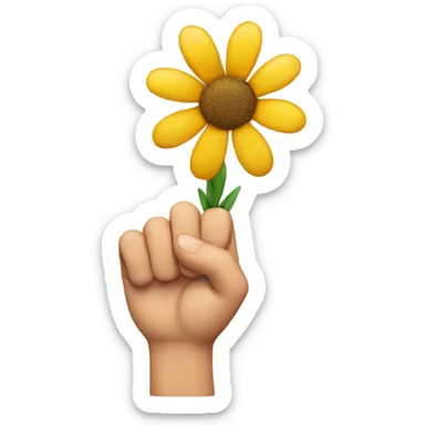 middle finger flower  sticker