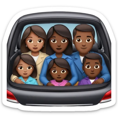 A fam of 7 mom dad big bro big sis middle sis and 2 baby we r black skin coulor and we r fine and baddies in a car sticker