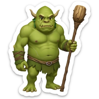 Ogre full body with stick sticker
