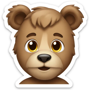Cute broen bear sticker