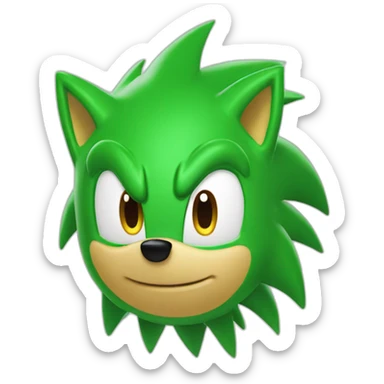 Green sonic the hedgehog sticker