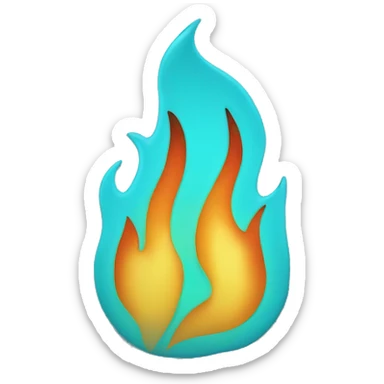Cyan flame sticker