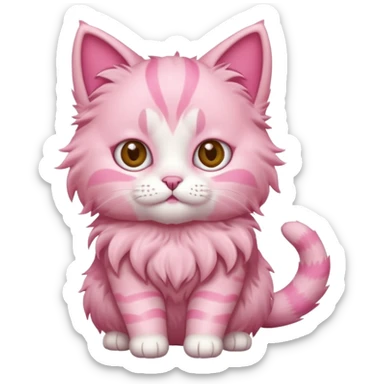 cute pink cat, full body. diferent body shape. sticker