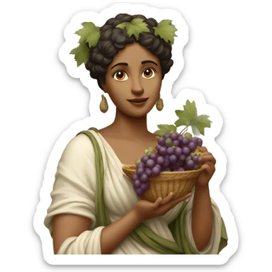 Sappho holds a bunch of grapes in her hand sticker