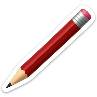 pencil dark red sticker