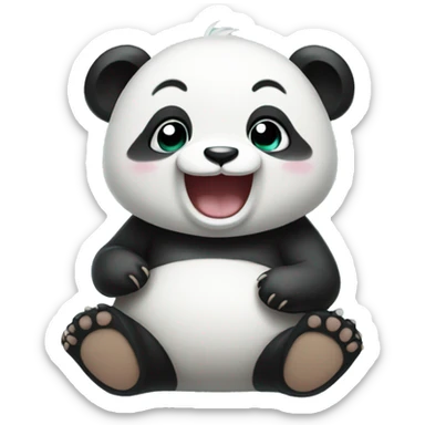 Baby panda laughing crying  sticker