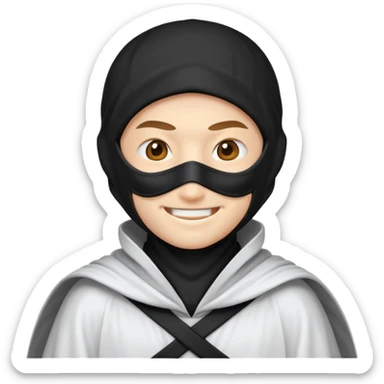 Emoji de ninja capa blanca sticker