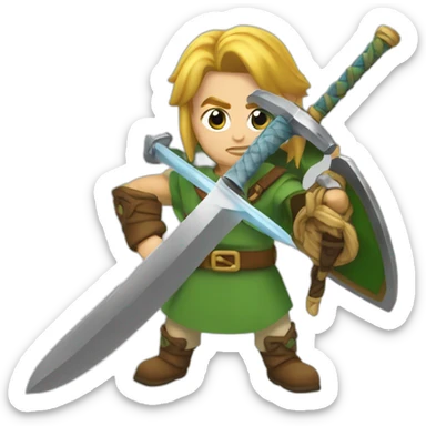 link avec une épée sticker