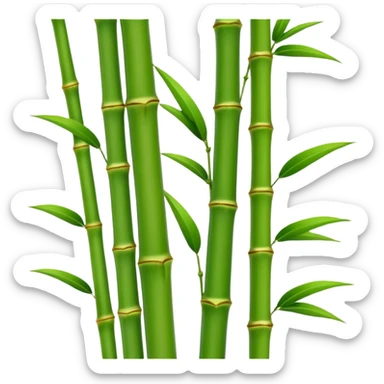 green bamboo stalks with leaves sticker