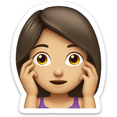 Brunette girl facepalm sticker