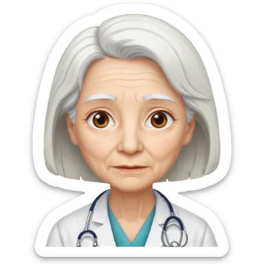 old doctor without stethoscope female sticker
