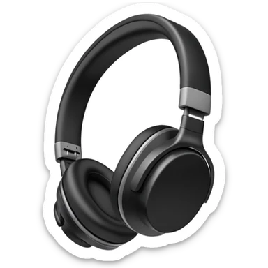 Sleek black over-ear headphones with subtle gray accents sticker