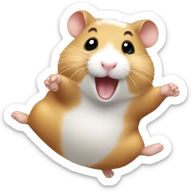 a hamster doing a cartwheel sticker