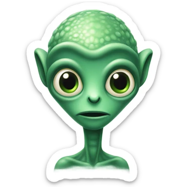Alien portrait with green scales sticker