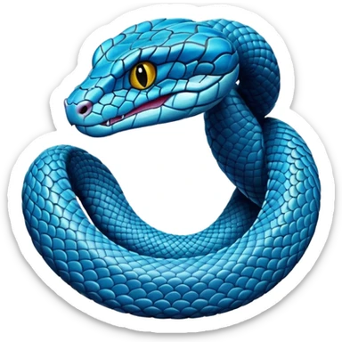Blue cartoon pit viper sticker