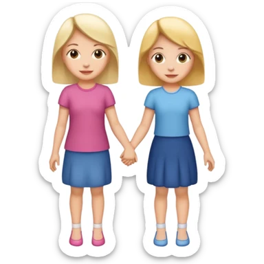 Mutter und Tochter die sich an den Händen halten sticker