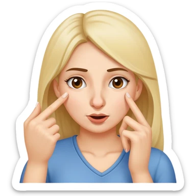 Woman plugging her nose with her fingers sticker