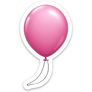 Pink balloon on string sticker