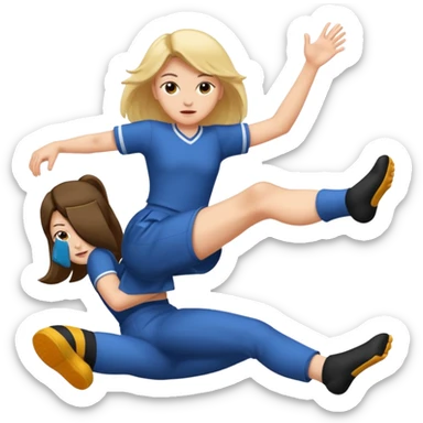 face with feet kicking in the back like a high school girl  sticker