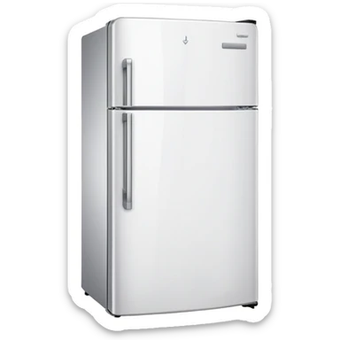 modern white fridge angled view sticker