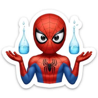 emoji de spiderman tomando agua sticker