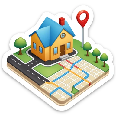 road map with home on it sticker