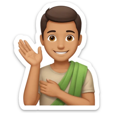 Emoji of a guy dusting off his shoulder with his hand sticker