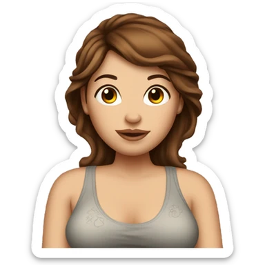 brown hair pregnant lady with tattoos sticker
