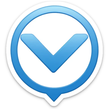 Una raya como ✔️ así pero azul y un círculo  sticker