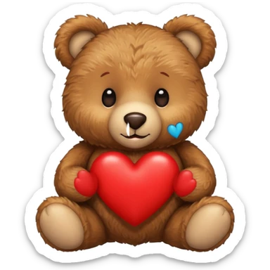 Beertje met een hart  sticker