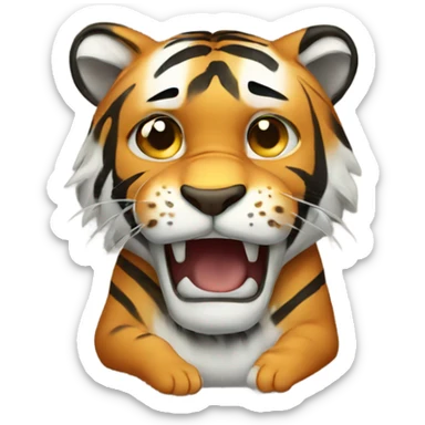 Crying tiger sad tears sticker