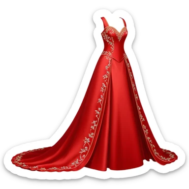red wedding dress sticker