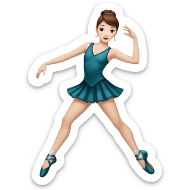 Jazz dancer white with brown hair wearing jazz shoes  sticker