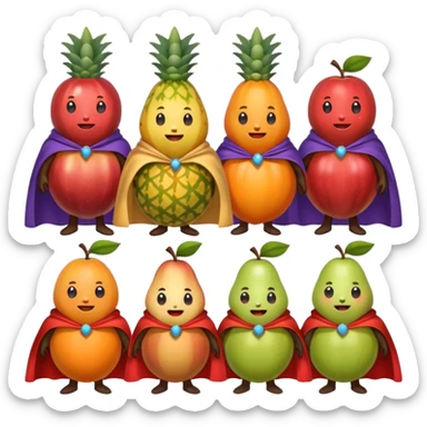 Cape-Wearing Super Fruits sticker