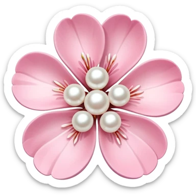 light pastel sakura flower with pearl beade sticker