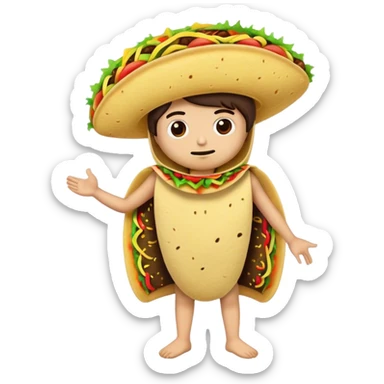 Taco with clothes on sticker