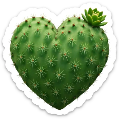 Cactus heart 1:1 sticker