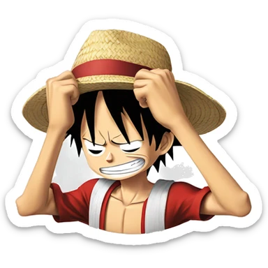 Monkey d luffy face palm sticker
