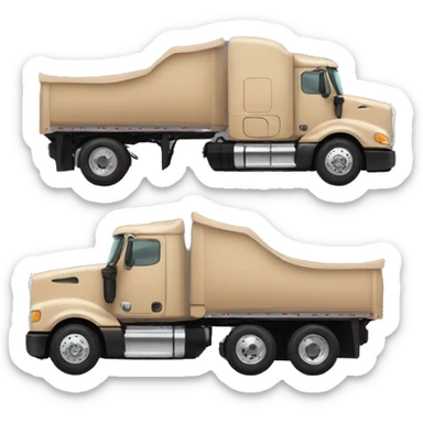 tan semi truck, side view sticker