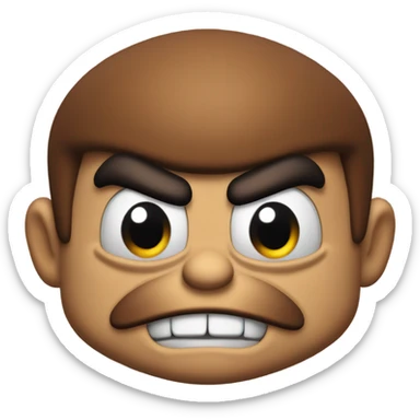 angry goomba from mario with a big chin sticker