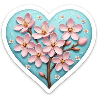 Vangogh almond blossom heart sticker