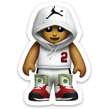 money wearing jordans 1’s sticker