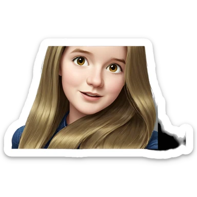 smiling girl with long hair sticker