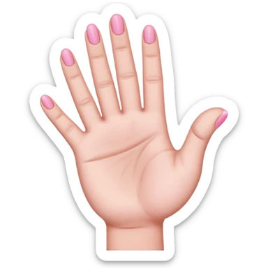 Hand emoji, palm front, only pinky up, all others folded, no thumb. sticker