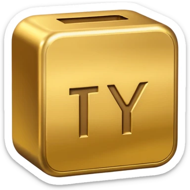 Thank You, text, only the letters TY sticker